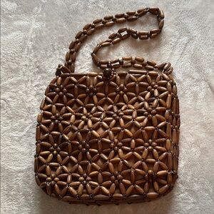 Vintage Brown Beaded Women's Bag